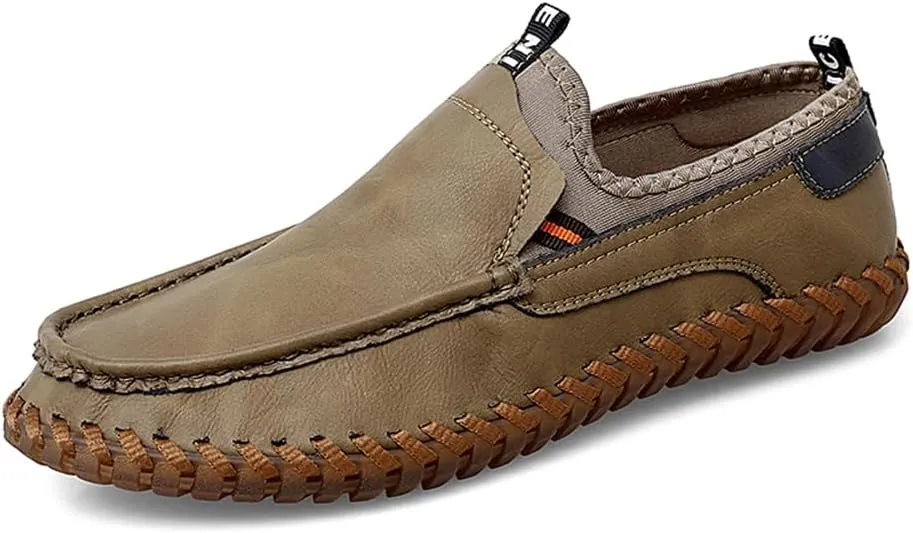 Santimon Men's Loafers Slip On Moccasin Driving Shoes Cowhide Leather Loafers Boat Shoes