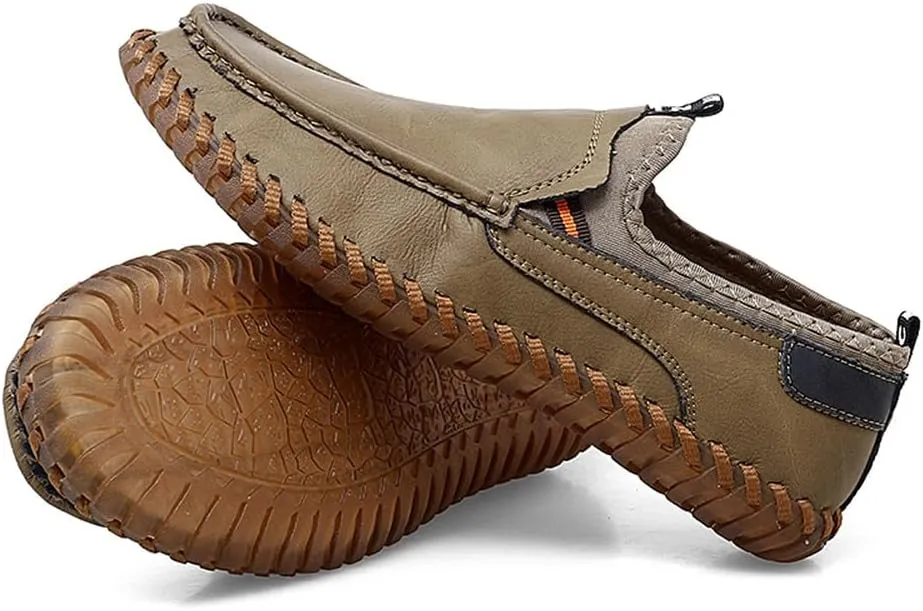 Santimon Men's Loafers Slip On Moccasin Driving Shoes Cowhide Leather Loafers Boat Shoes