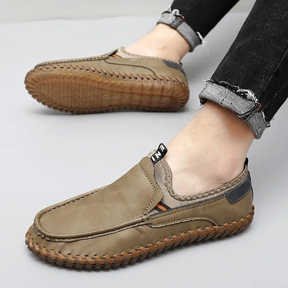 Santimon Men's Loafers Slip On Moccasin Driving Shoes Cowhide Leather Loafers Boat Shoes