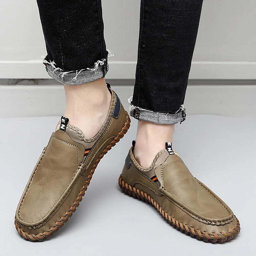 Santimon Men's Loafers Slip On Moccasin Driving Shoes Cowhide Leather Loafers Boat Shoes