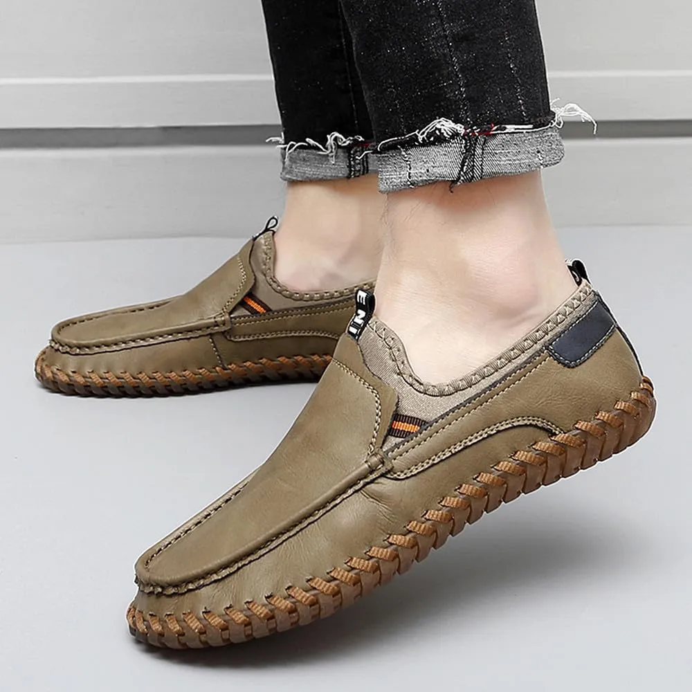 Santimon Men's Loafers Slip On Moccasin Driving Shoes Cowhide Leather Loafers Boat Shoes