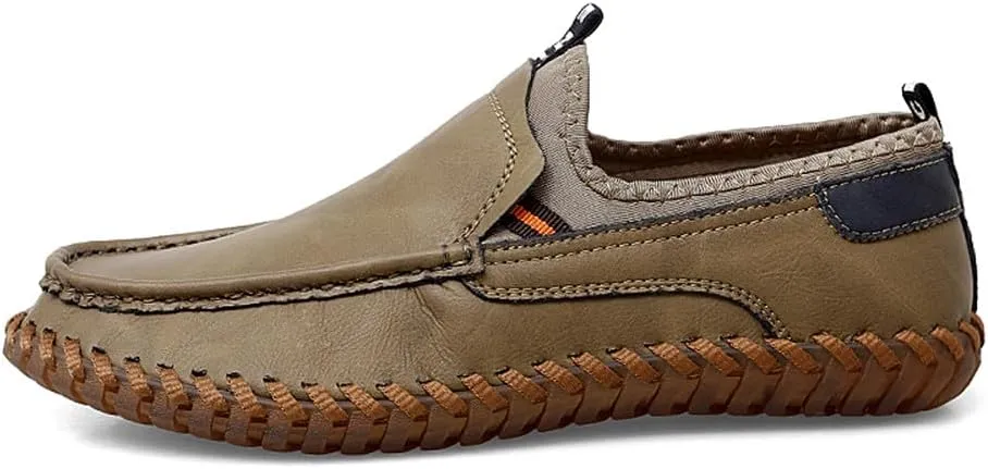 Santimon Men's Loafers Slip On Moccasin Driving Shoes Cowhide Leather Loafers Boat Shoes