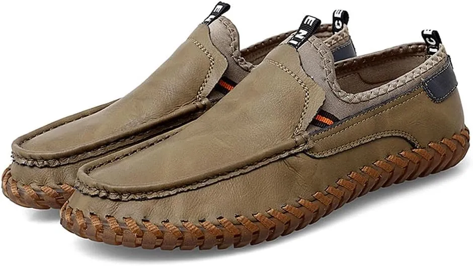 Santimon Men's Loafers Slip On Moccasin Driving Shoes Cowhide Leather Loafers Boat Shoes