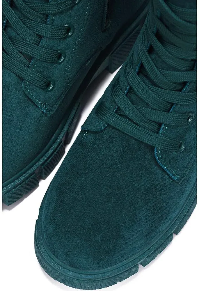 Shanda Suede 7-Hole Platform Lug Booties (Shanda)