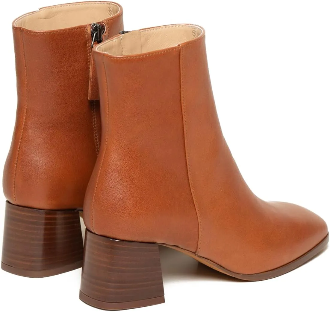SHODENSE Women Chunky Heel Square Toe Ankle Boots Side Zipper Metallic Matte Patent Leather Chelsea Boots Mid Block Heels Snakeskin Suede Sock Booties Dressy Fashion Elegant Office Work Boot 4-11 M US