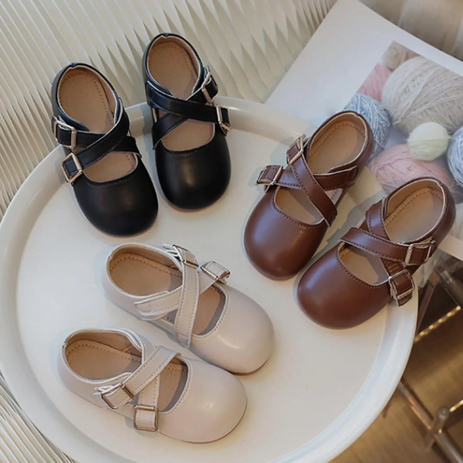 Shoes for Babys Little Girls Mary Jane School Uniform Shoes Buckle Strap Dress Flats Moccasins Toddler Dress Shoes School Girl Shoes