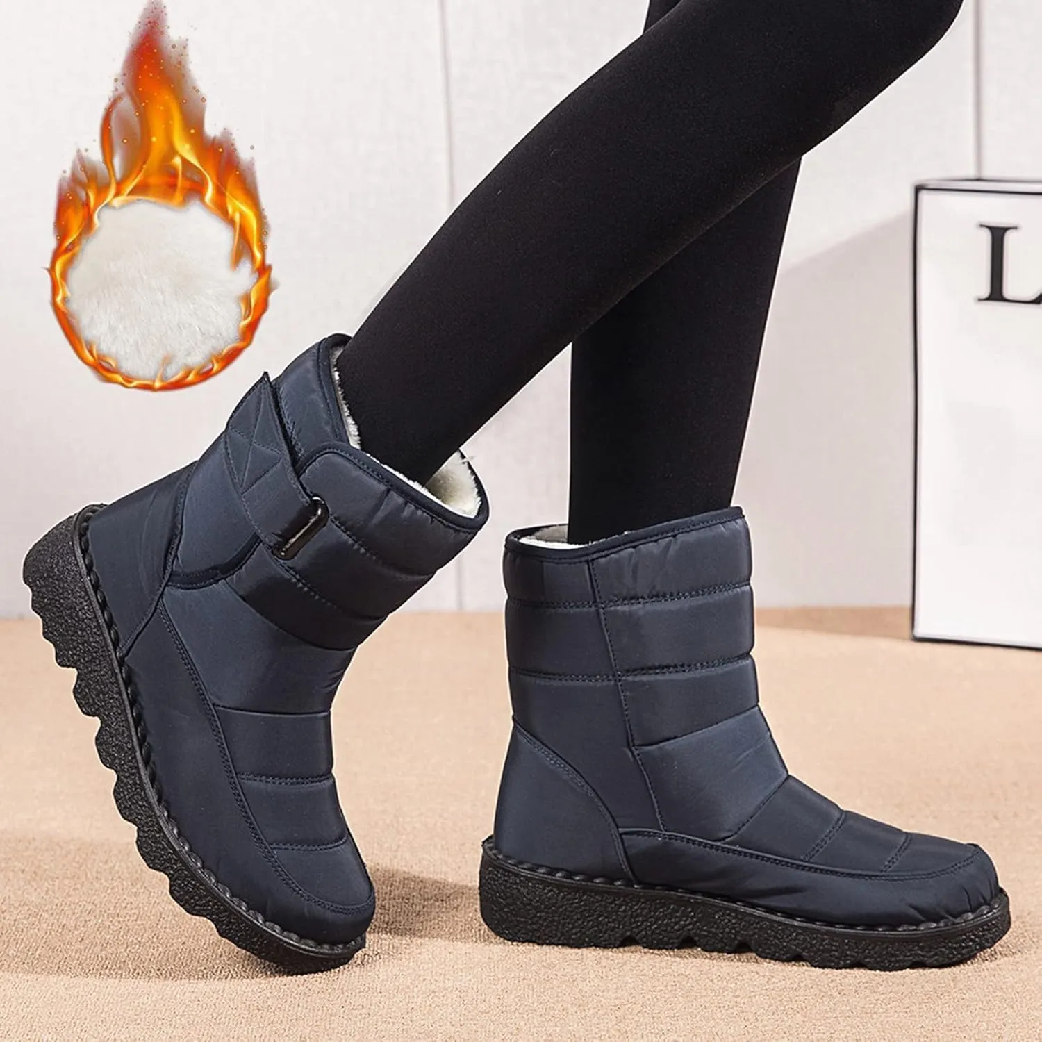 Snow Boots for Women Waterproof Mid Calf Boots for Women Girls Snow Winter Short Boots For Women Outdoor Warm Booties