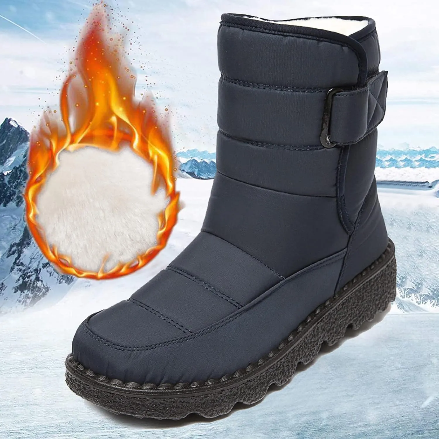 Snow Boots for Women Waterproof Mid Calf Boots for Women Girls Snow Winter Short Boots For Women Outdoor Warm Booties