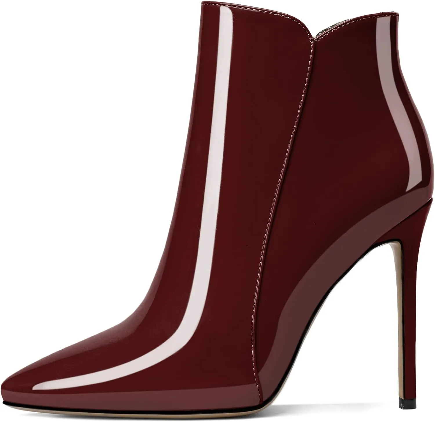 Soireelady Women's Stiletto High Heel Ankle Boots Pointed Toe Heeled Ankle Booties Zipper Stilettos Ankle Boots Elegant Dress Ankle Booties for Autumn and Winter
