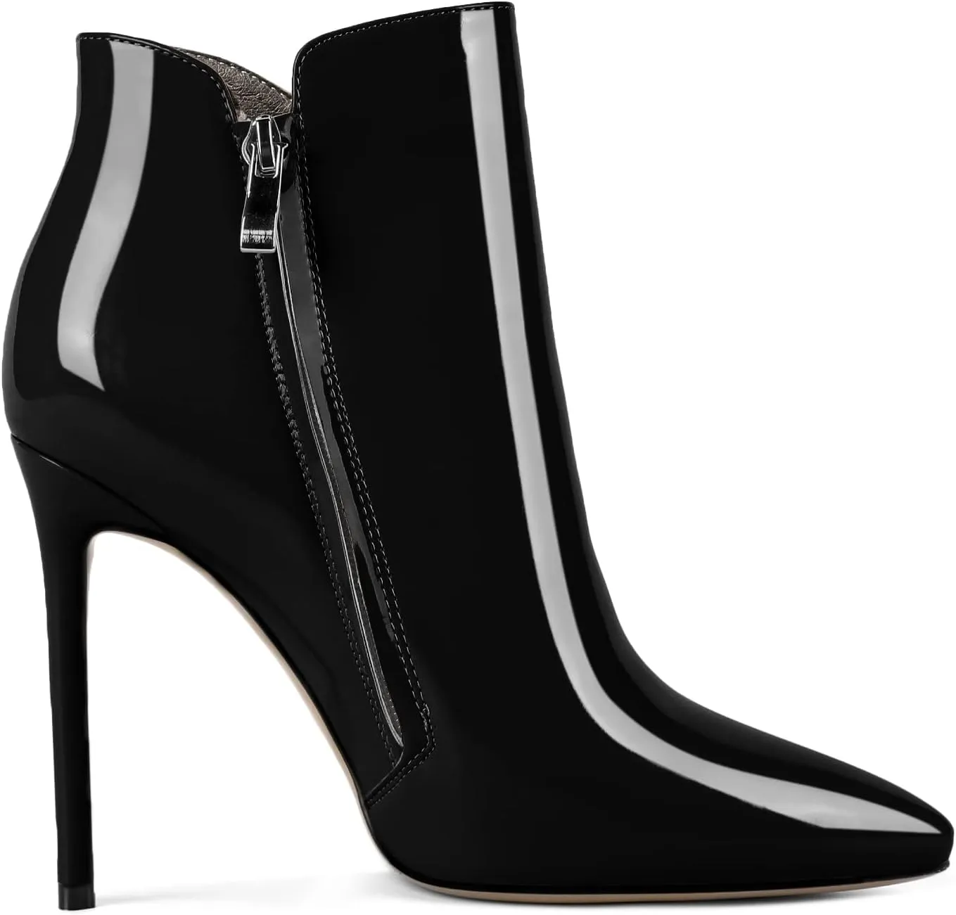 Soireelady Women's Stiletto High Heel Ankle Boots Pointed Toe Heeled Ankle Booties Zipper Stilettos Ankle Boots Elegant Dress Ankle Booties for Autumn and Winter