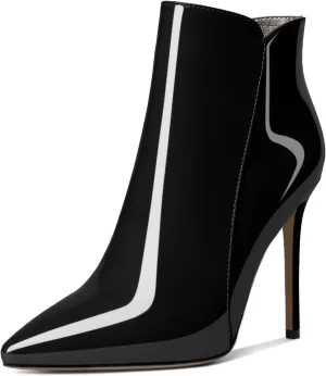 Soireelady Women's Stiletto High Heel Ankle Boots Pointed Toe Heeled Ankle Booties Zipper Stilettos Ankle Boots Elegant Dress Ankle Booties for Autumn and Winter
