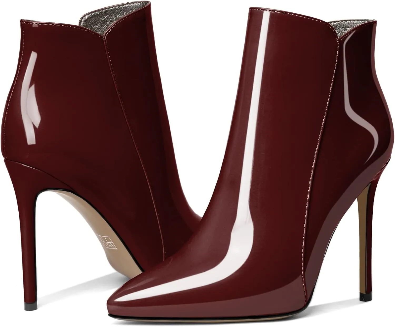 Soireelady Women's Stiletto High Heel Ankle Boots Pointed Toe Heeled Ankle Booties Zipper Stilettos Ankle Boots Elegant Dress Ankle Booties for Autumn and Winter