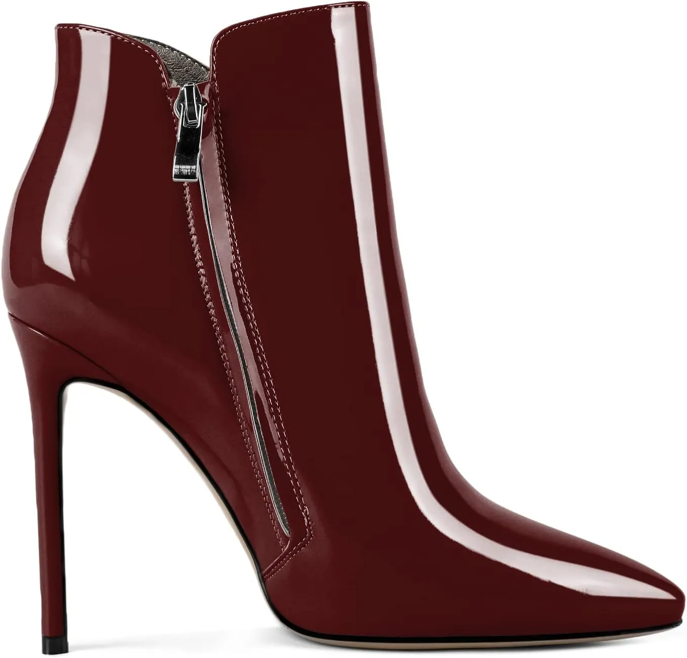 Soireelady Women's Stiletto High Heel Ankle Boots Pointed Toe Heeled Ankle Booties Zipper Stilettos Ankle Boots Elegant Dress Ankle Booties for Autumn and Winter