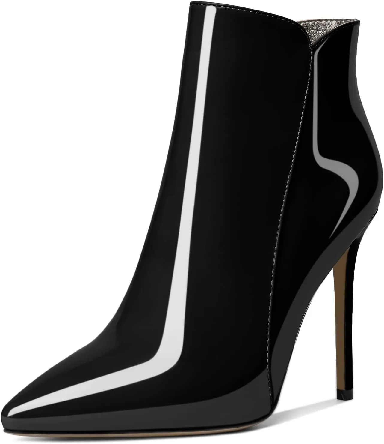 Soireelady Women's Stiletto High Heel Ankle Boots Pointed Toe Heeled Ankle Booties Zipper Stilettos Ankle Boots Elegant Dress Ankle Booties for Autumn and Winter