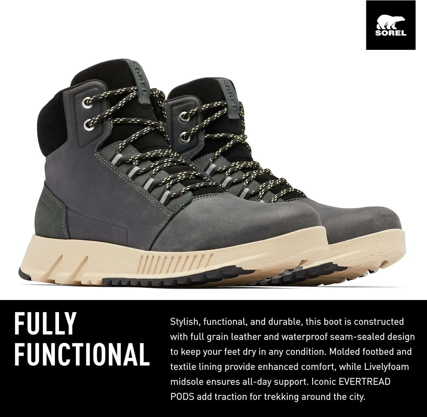 Sorel Men's Mac Hill Lite Mid Waterproof Boots
