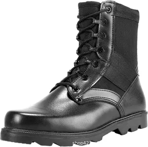 Summer Ultralight Combat Boots for Men, Lightweight Durable Rubber Sole Military Work and Desert Boots, Outdoor Waterproof Breathable Hiking Shoes