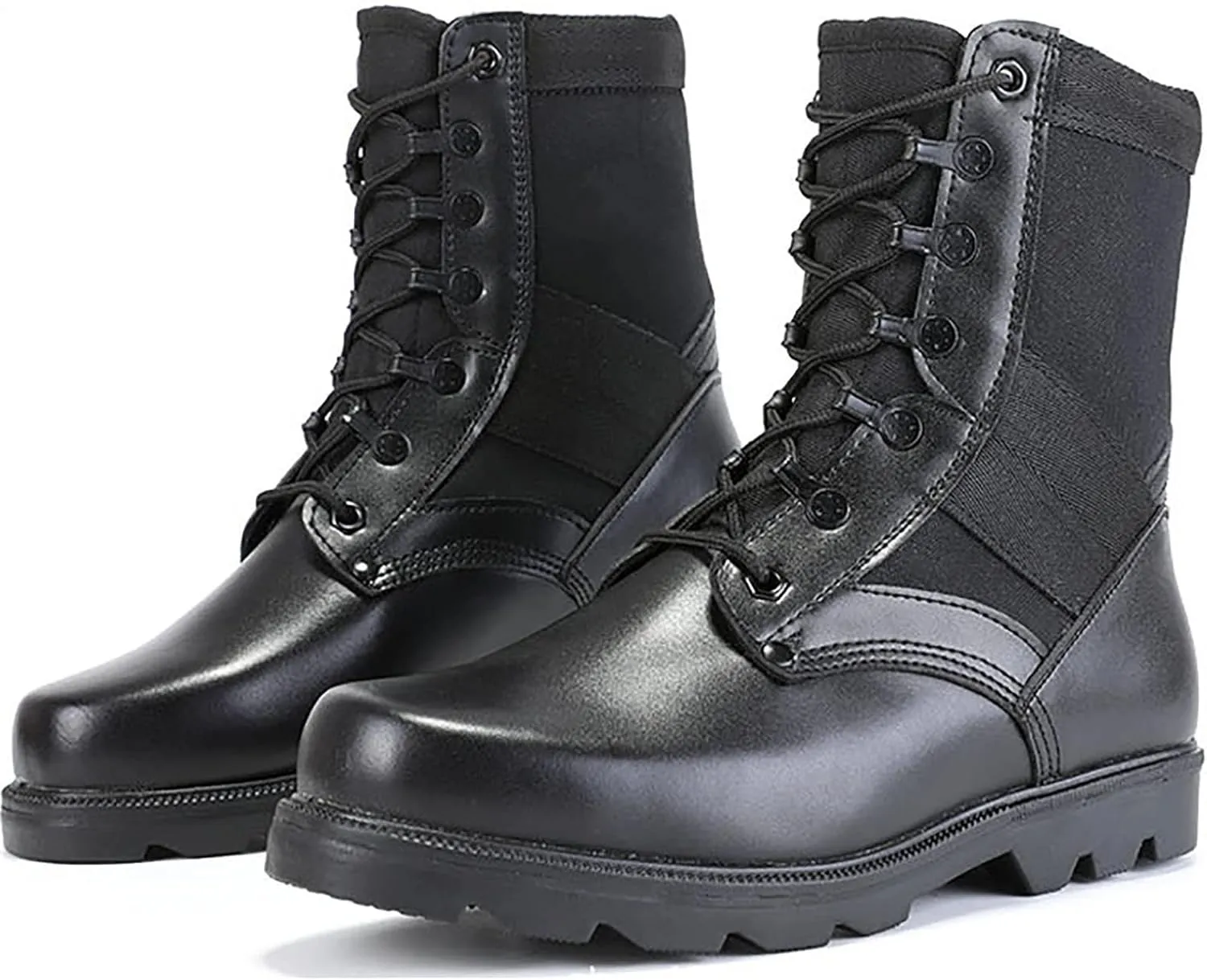 Summer Ultralight Combat Boots for Men, Lightweight Durable Rubber Sole Military Work and Desert Boots, Outdoor Waterproof Breathable Hiking Shoes