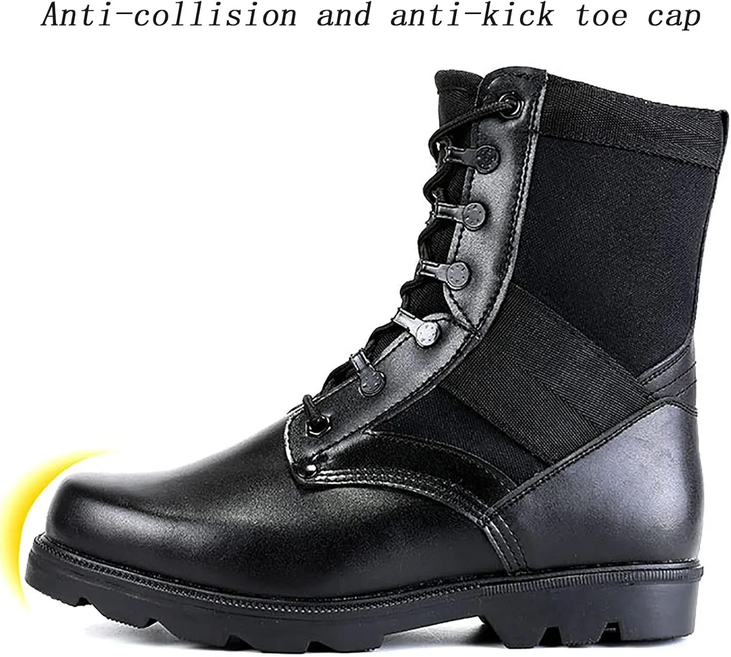 Summer Ultralight Combat Boots for Men, Lightweight Durable Rubber Sole Military Work and Desert Boots, Outdoor Waterproof Breathable Hiking Shoes