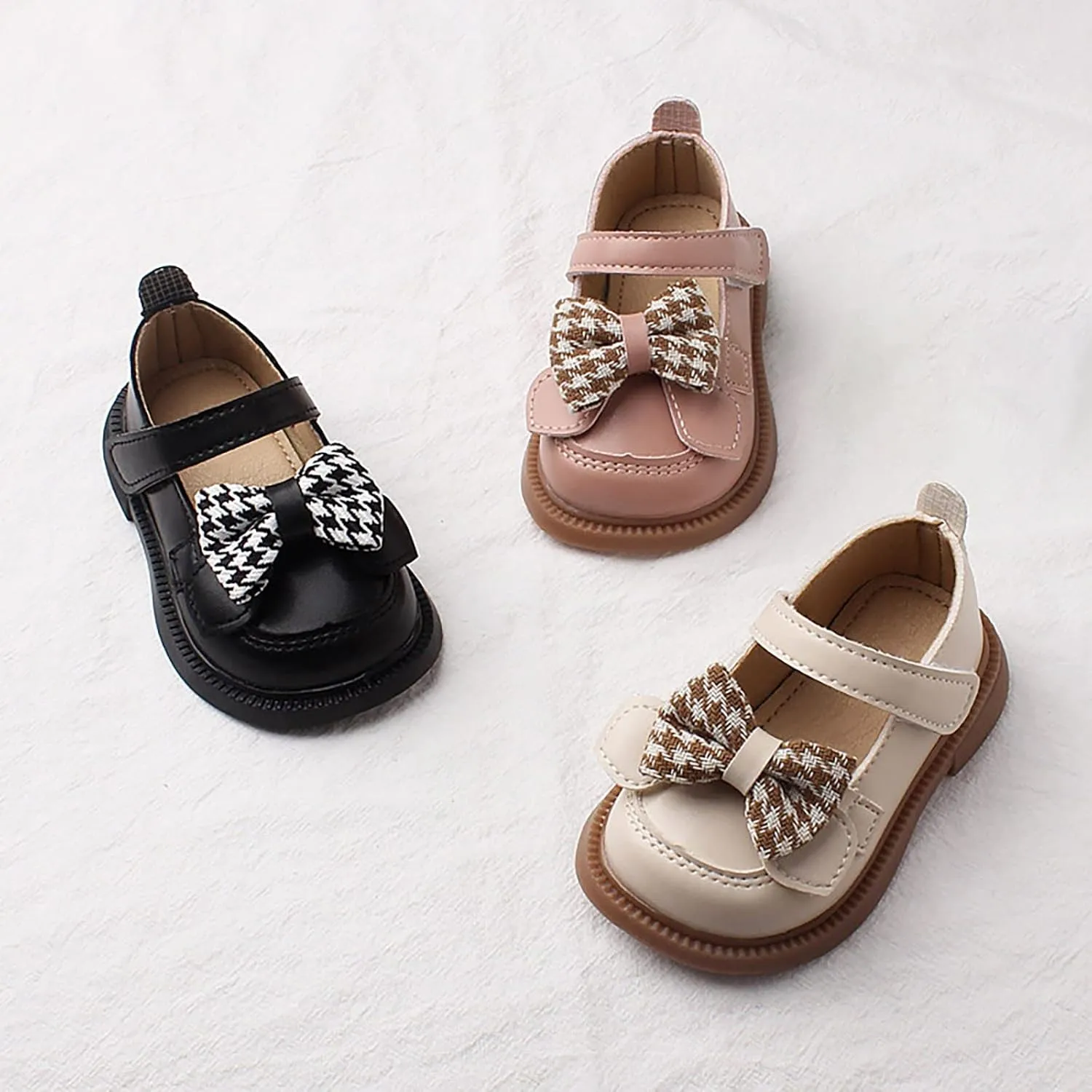 Toddler Baby Girls Mary Jane Shoes Platform Slip On Chunky Heel Leather Flats Round Toe School Dress Shoes for Kids