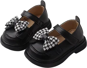 Toddler Baby Girls Mary Jane Shoes Platform Slip On Chunky Heel Leather Flats Round Toe School Uniform Dress Shoes