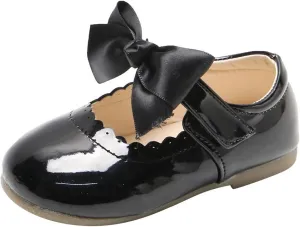 Toddler Flower Girl Dress Shoes Patent Bow Mary Jane Ballet Flats Wedding Party School Mary Janes Shoes for Girls