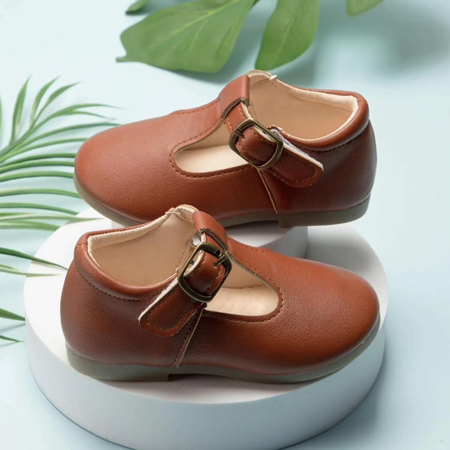 Toddler Girl Mary Jane Dress Shoes School Oxford Flats for Girl Wedding Party Shoes T-Strap Uniform Shoes
