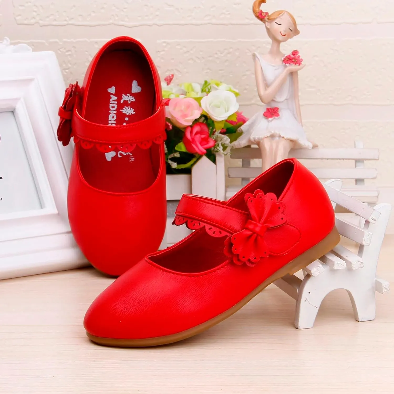 Toddler Girls Dress Shoes Flower Girl Little Kids Mary Jane Ballet Flats Bow Wedding School Party Girls Dress Shoes