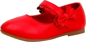 Toddler Girls Dress Shoes Flower Girl Little Kids Mary Jane Ballet Flats Bow Wedding School Party Girls Dress Shoes