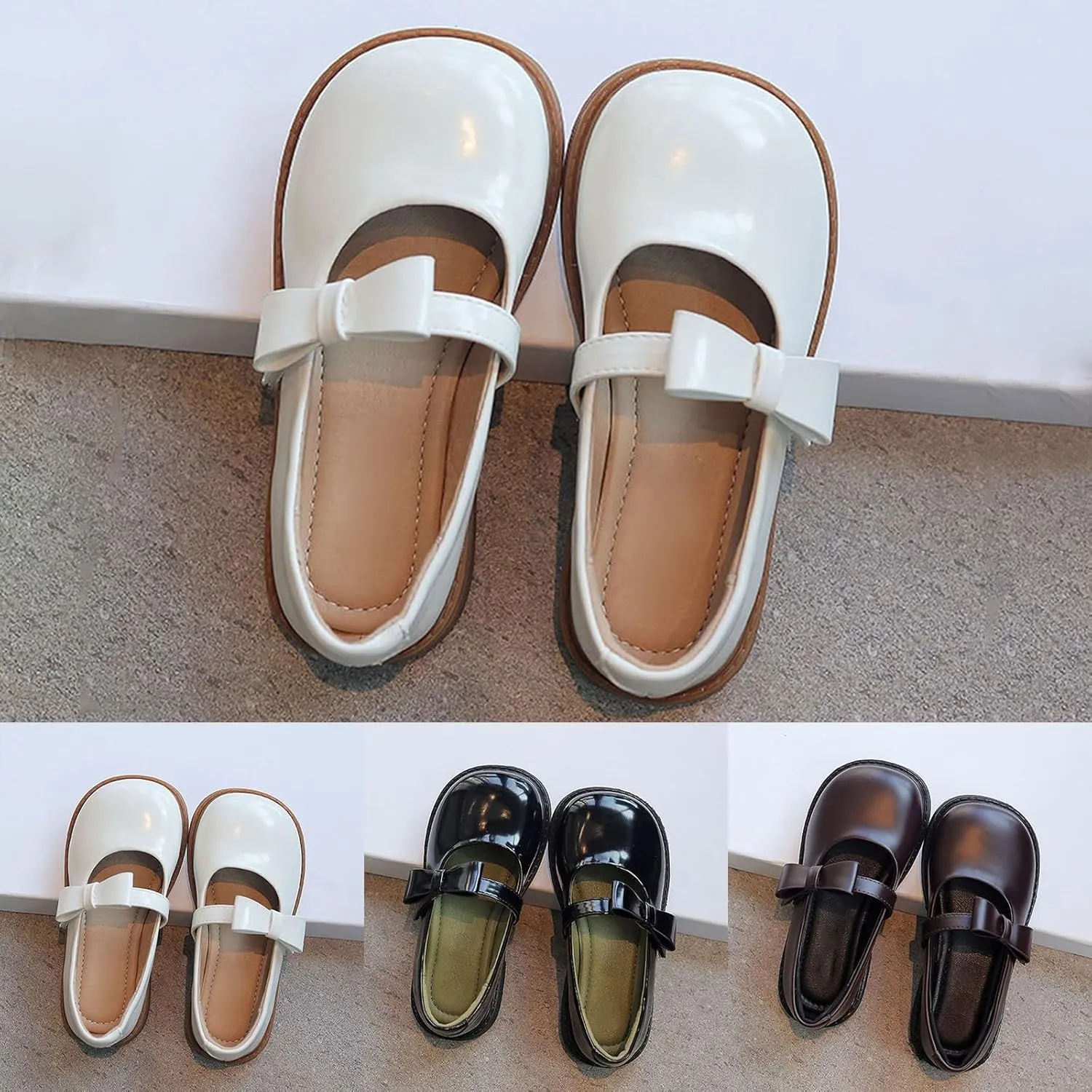 Toddler Girls Dress Shoes Little Girls Loafers School Uniform Mary Jane Flats for Girls Thick Non-Slip Shoes