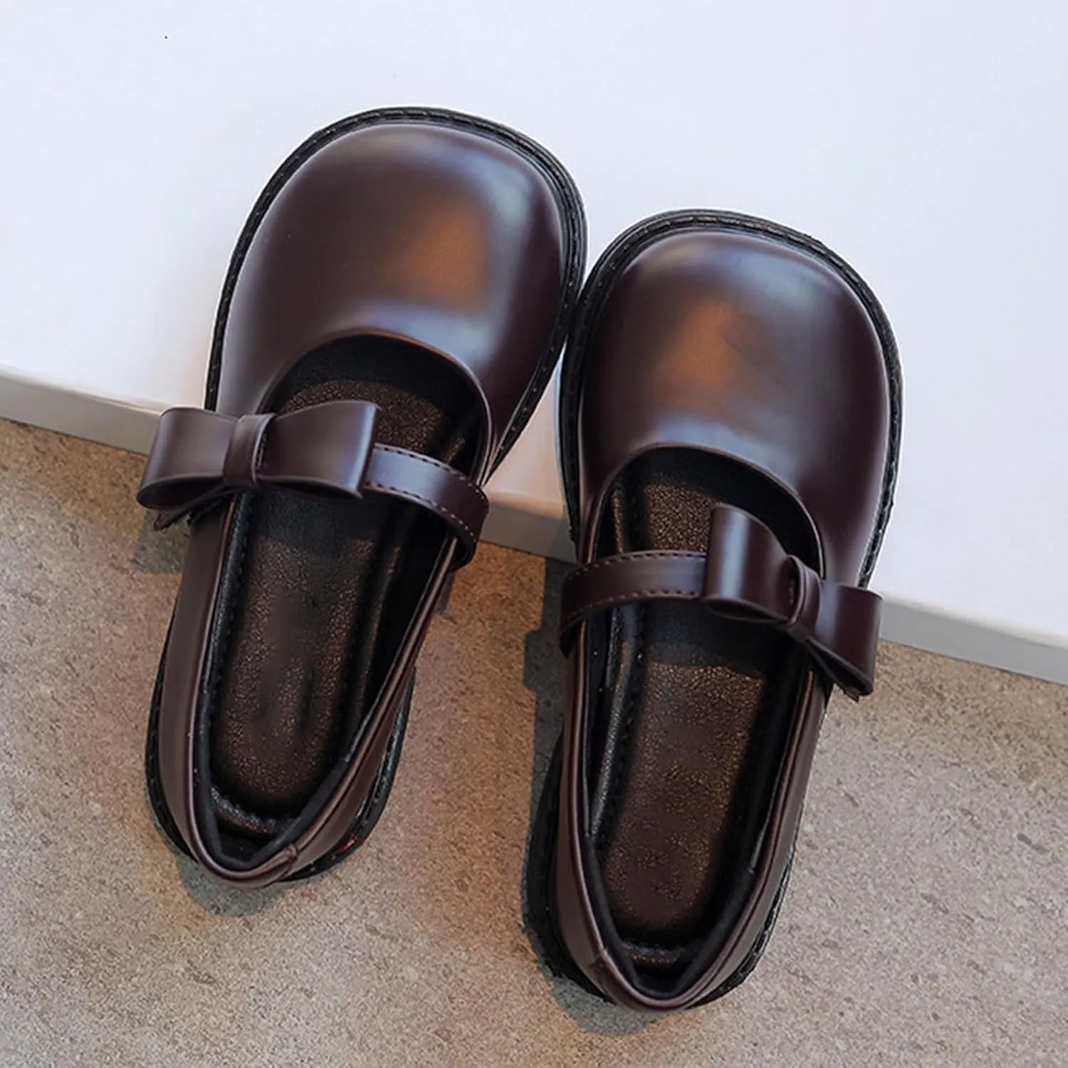 Toddler Girls Dress Shoes Little Girls Loafers School Uniform Mary Jane Flats for Girls Thick Non-Slip Shoes