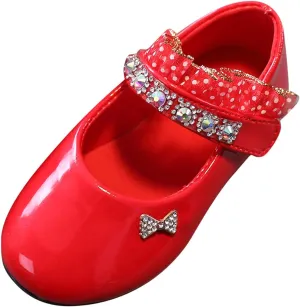 Toddler Girls Dress Shoes Rhinstones Mary Jane Ballet Flats Flower Girl School Party Wedding Shoes Mary Jane Shoes