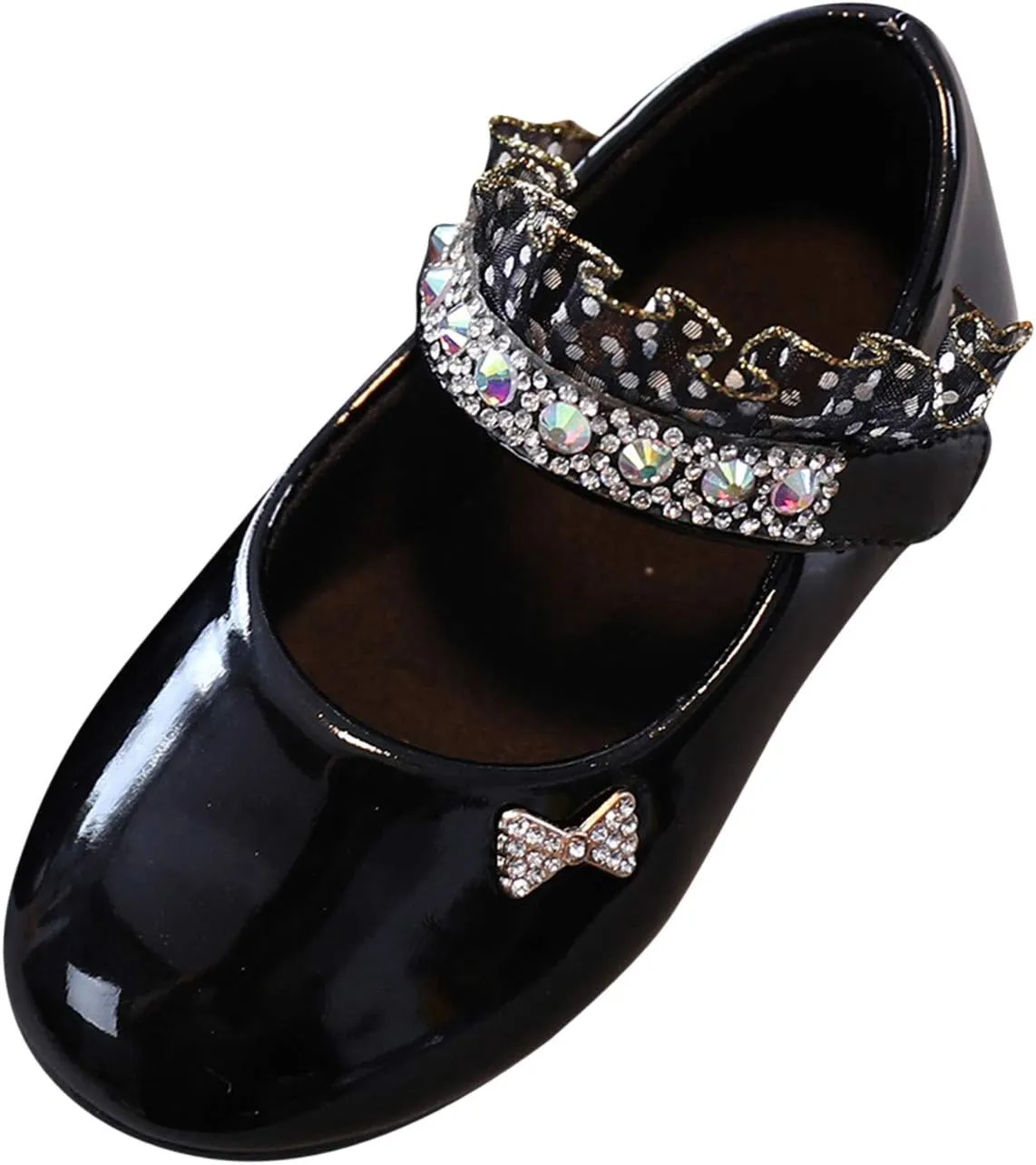 Toddler Girls Dress Shoes Rhinstones Mary Jane Ballet Flats Flower Girl School Party Wedding Shoes Mary Jane Shoes