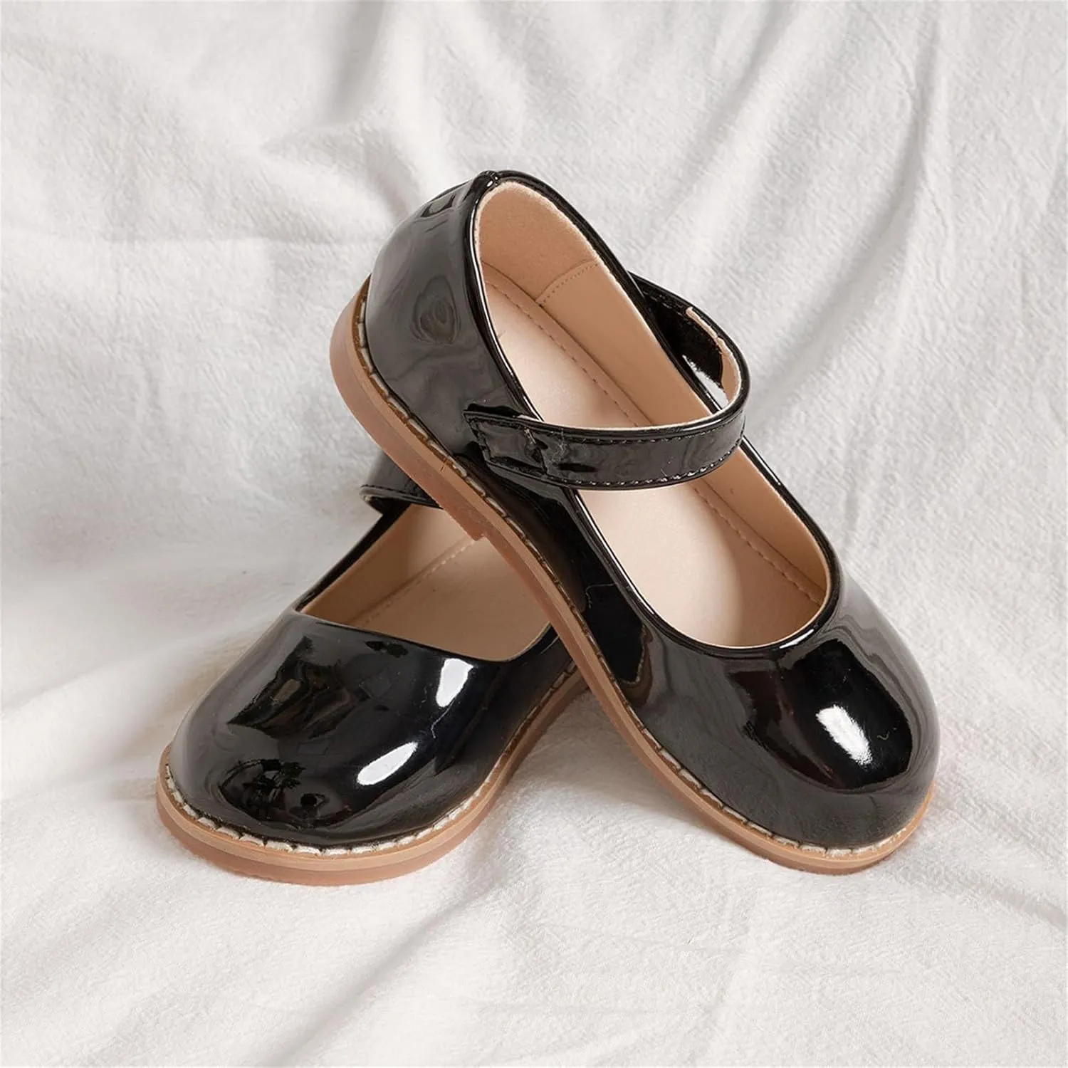 Toddler Girls' English Small Leather Shoes Spring And Autumn Single Shoes Soft Sole Kids Buckle Strap Sandals