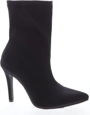 TOP Moda Women's Sexy Pointed Toe Ankle Boots Stiletto Heels Stretch Booties