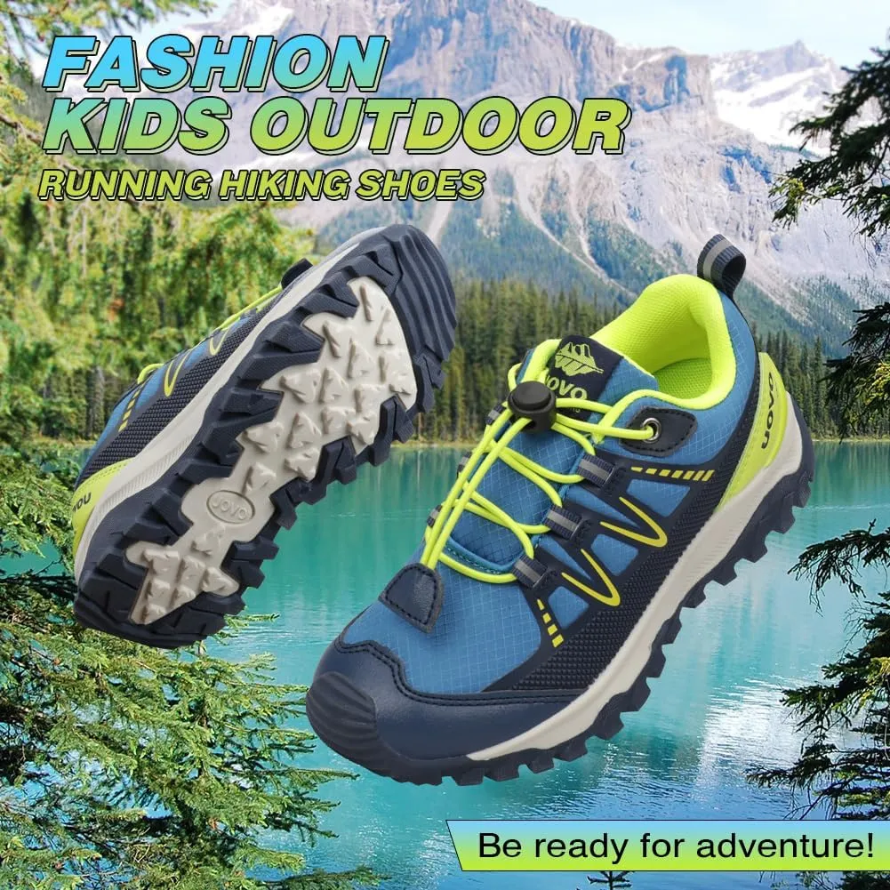 UOVO Girls Boys Hiking Shoes Boys Girls Waterproof Sneakers Kids Running Tennis Outdoor Shoes Non-Slip Lightweight