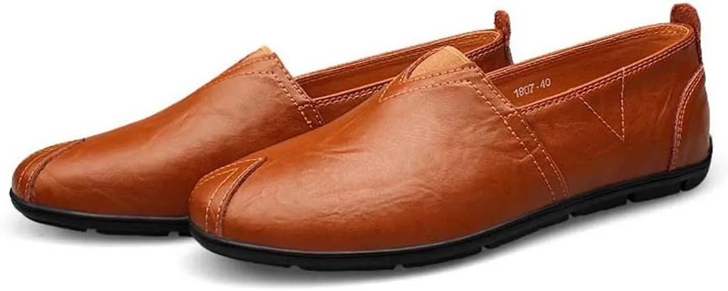 WENJHEN Men's Moccasin Driving Boat Shoes Casual Leather Loafers Slipper