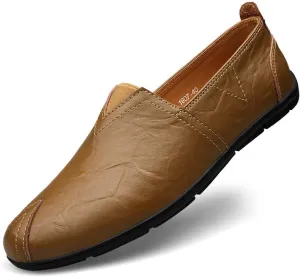 WENJHEN Men's Moccasin Driving Boat Shoes Casual Leather Loafers Slipper