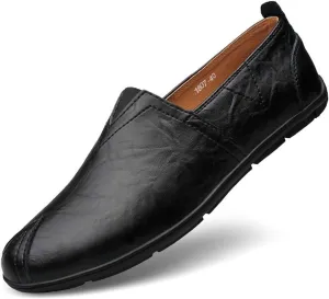 WENJHEN Men's Moccasin Driving Boat Shoes Casual Leather Loafers Slipper