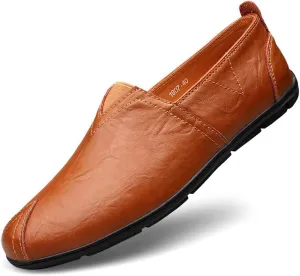 WENJHEN Men's Moccasin Driving Boat Shoes Casual Leather Loafers Slipper