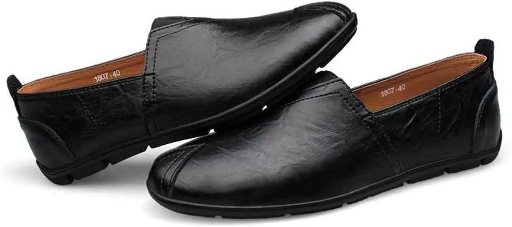 WENJHEN Men's Moccasin Driving Boat Shoes Casual Leather Loafers Slipper