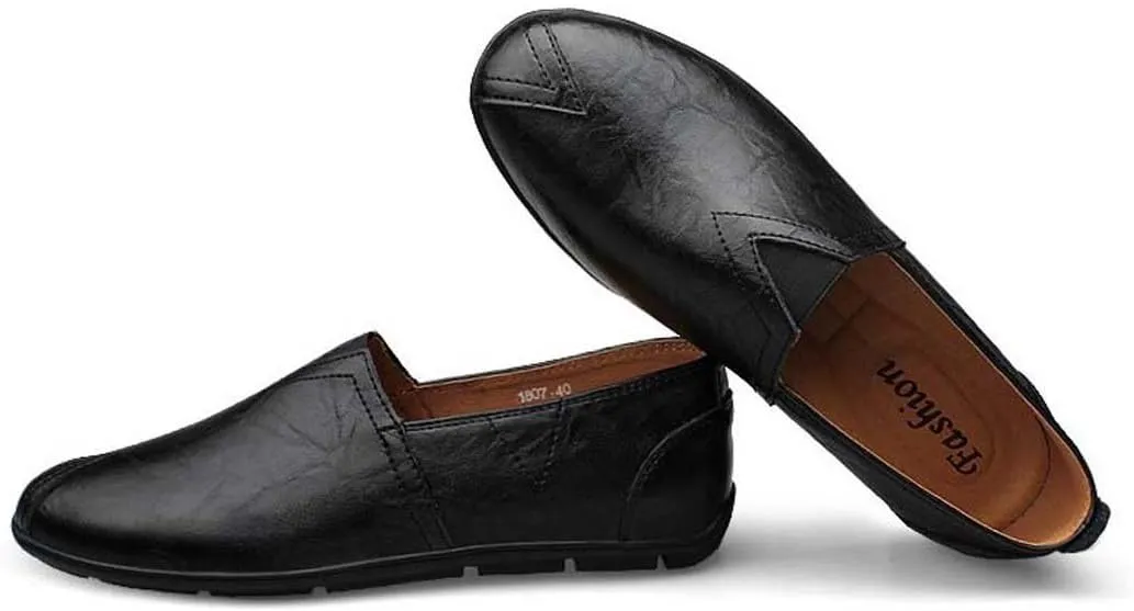 WENJHEN Men's Moccasin Driving Boat Shoes Casual Leather Loafers Slipper