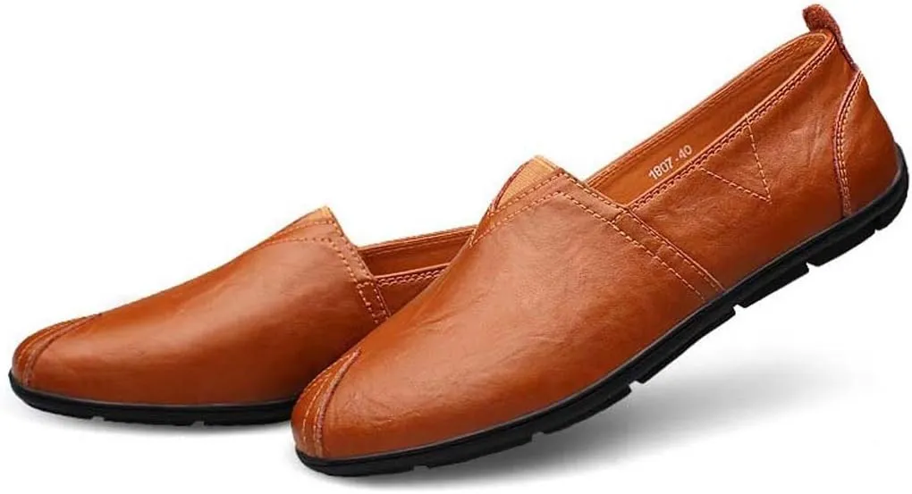 WENJHEN Men's Moccasin Driving Boat Shoes Casual Leather Loafers Slipper