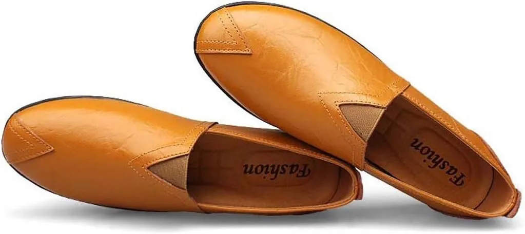 WENJHEN Men's Moccasin Driving Boat Shoes Casual Leather Loafers Slipper