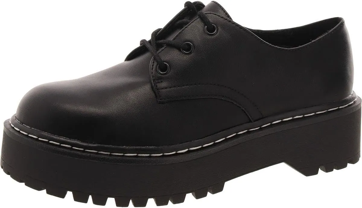 Wild Pair Womens Authentick Lugged Sole Dressy Oxfords