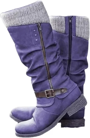 Winter Boots For Women Fashion 2022 Outdoor Walking Mid Calf Lace Up Side Zipper Low Heel Platform Military Combat Boot