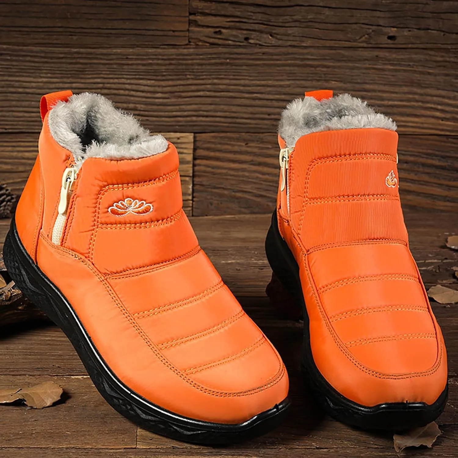 Women Winter Boots Waterproof Ladies Slip On Snow Boots Women Shoes with Hook Loop Barefoot Shoes Grounded Footwear Hiking Womens Cowboy Boots Men's Winter Booties