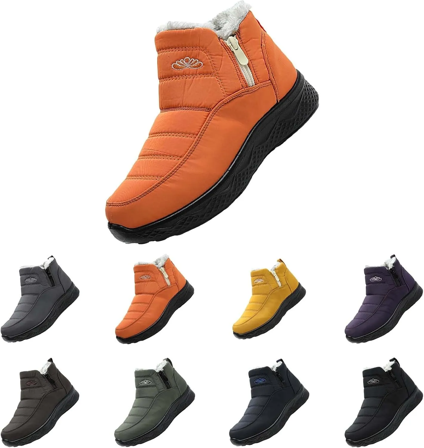 Women Winter Boots Waterproof Ladies Slip On Snow Boots Women Shoes with Hook Loop Barefoot Shoes Grounded Footwear Hiking Womens Cowboy Boots Men's Winter Booties