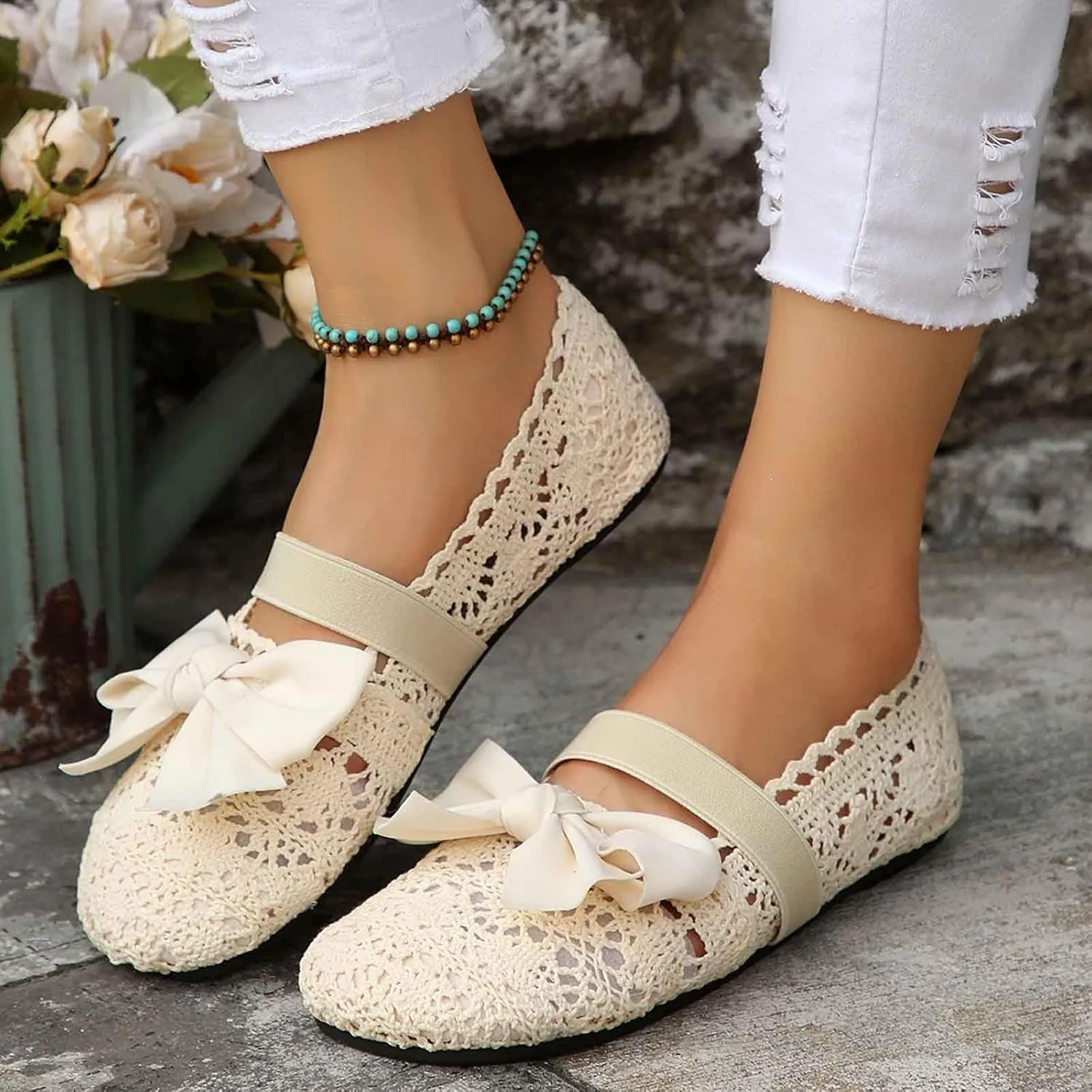 Women's Casual Slip On Loafers Breathable Comfortable Flat Shoes for Daily Wear Spring Summer Fall with Jeans