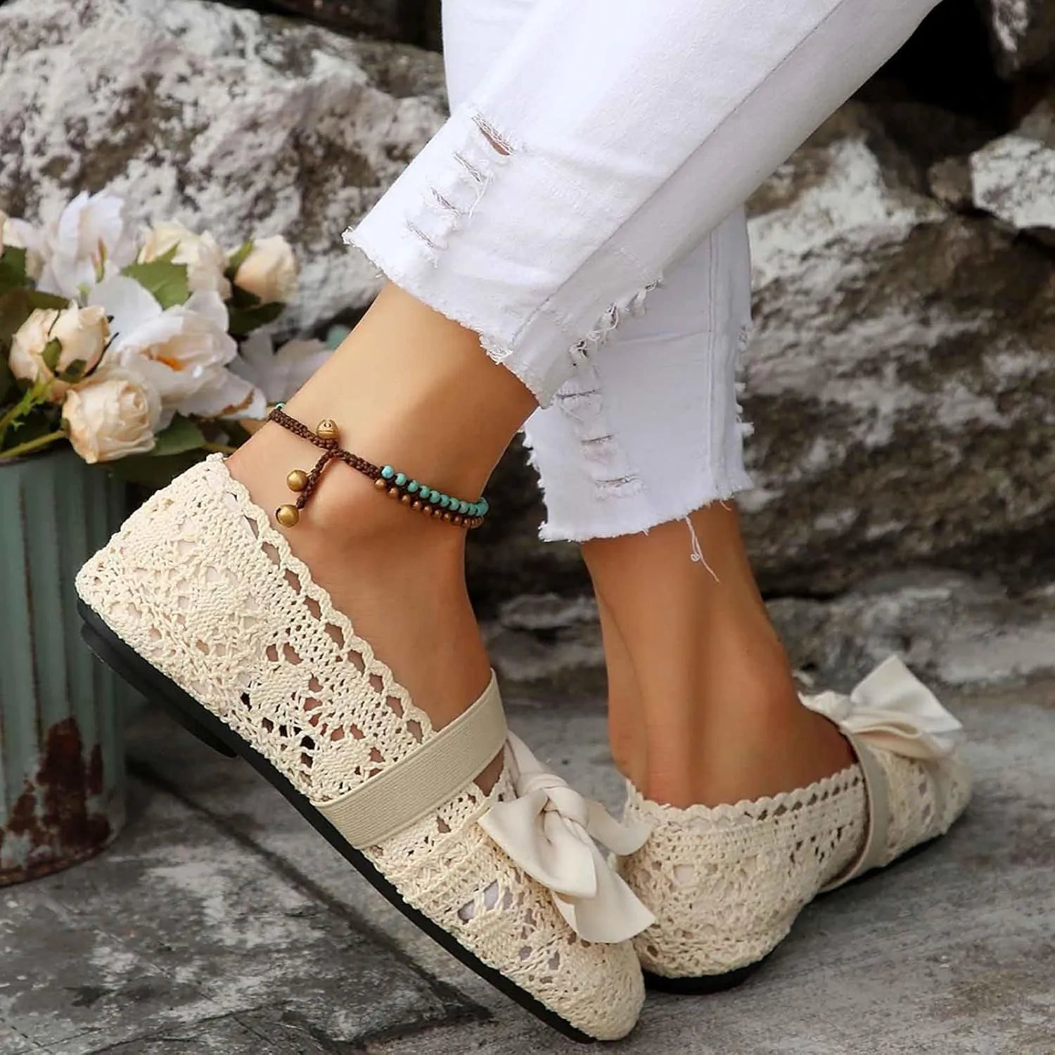 Women's Casual Slip On Loafers Breathable Comfortable Flat Shoes for Daily Wear Spring Summer Fall with Jeans