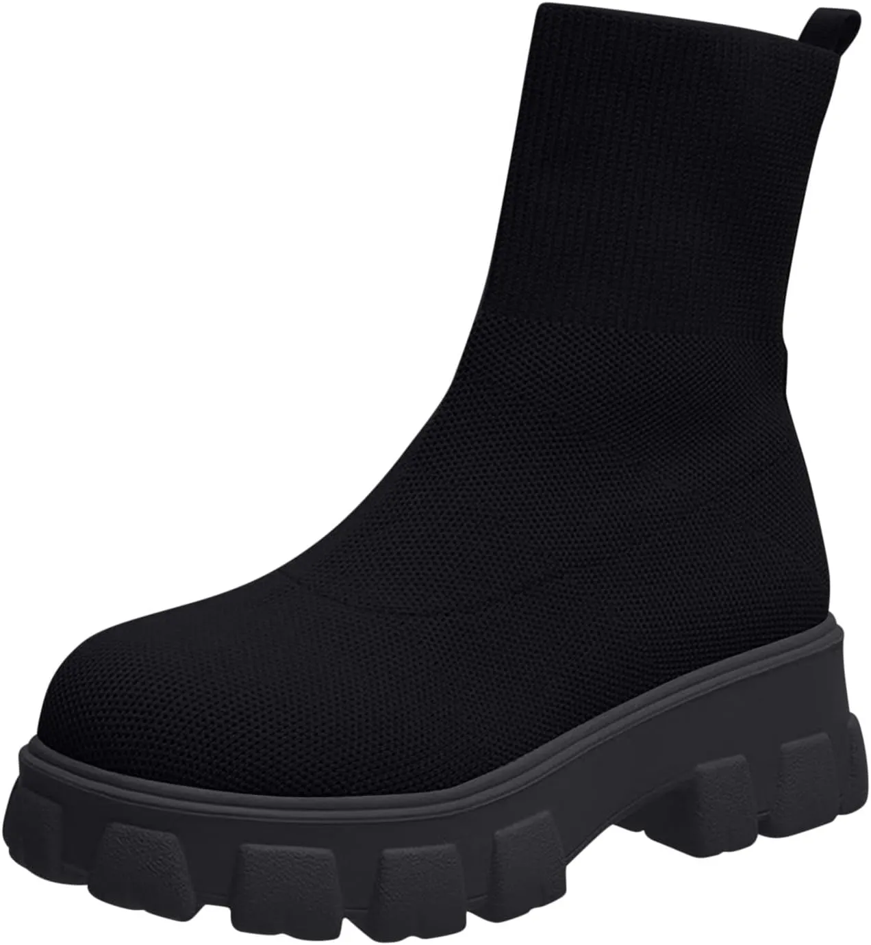 Women's Chelsea Boots Fall Winter Ankle Booties Fashion Slip on Platform Boots Anti-slip Lug Sole Chunky Bootie